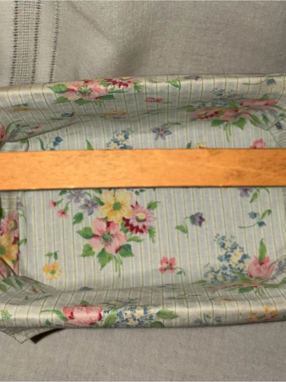 Vintage Longaberger “Mixed Bouquet” Floral Lined Woven Basket